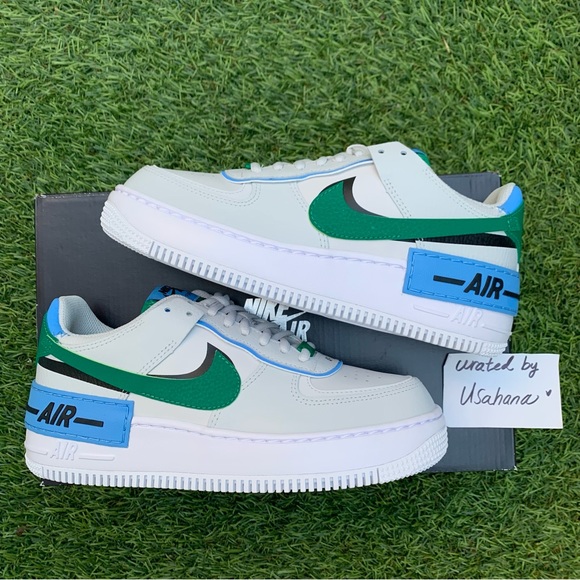 Nike Air Force 1 shadow white grey green shoes - Picture 2 of 5